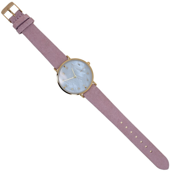 RELOJ CON CORREA DE PIEL Y NÚMEROS ROMANOS