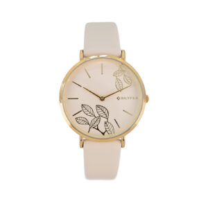 RELOJ CON HOJAS EN RELIEVE