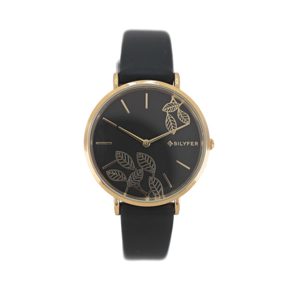 RELOJ CON HOJAS EN RELIEVE