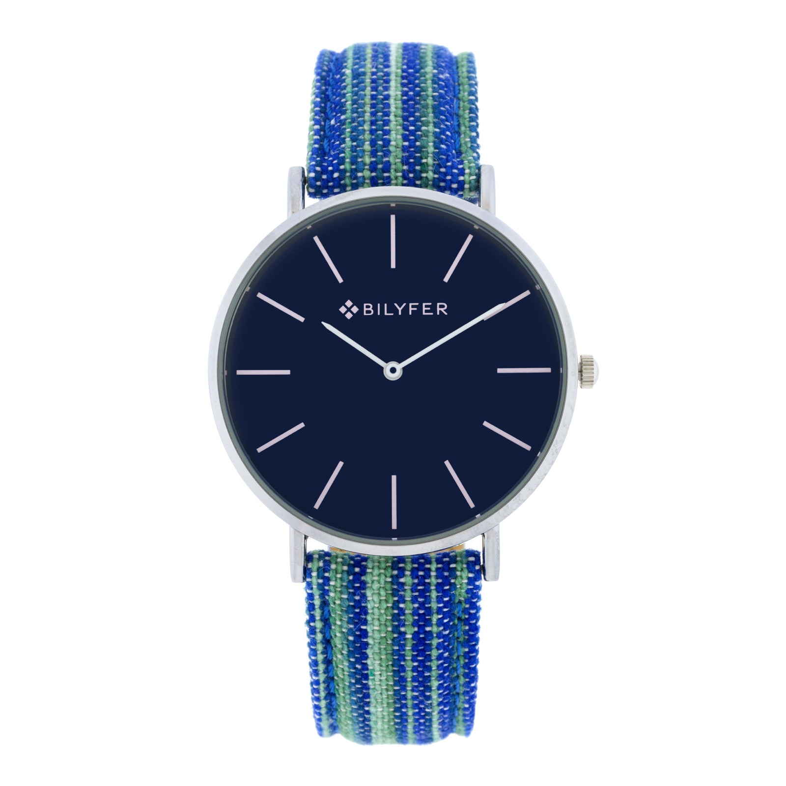 RELOJ IKAT CORREA PIEL ALGODON&SEDA CAJA 42MM AZUL
