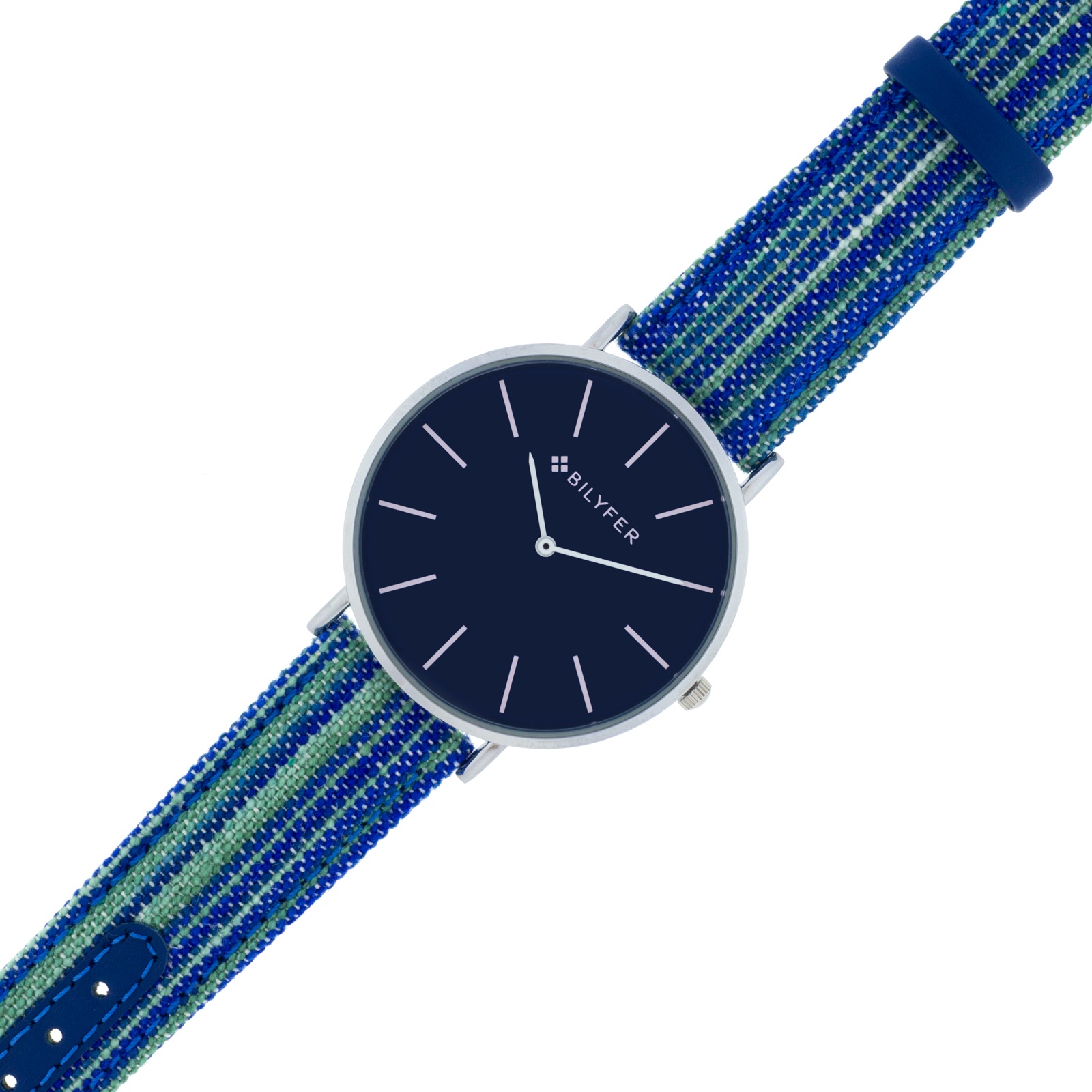 RELOJ CORREA LARGA PIEL CON TRABILLA METAL AZUL