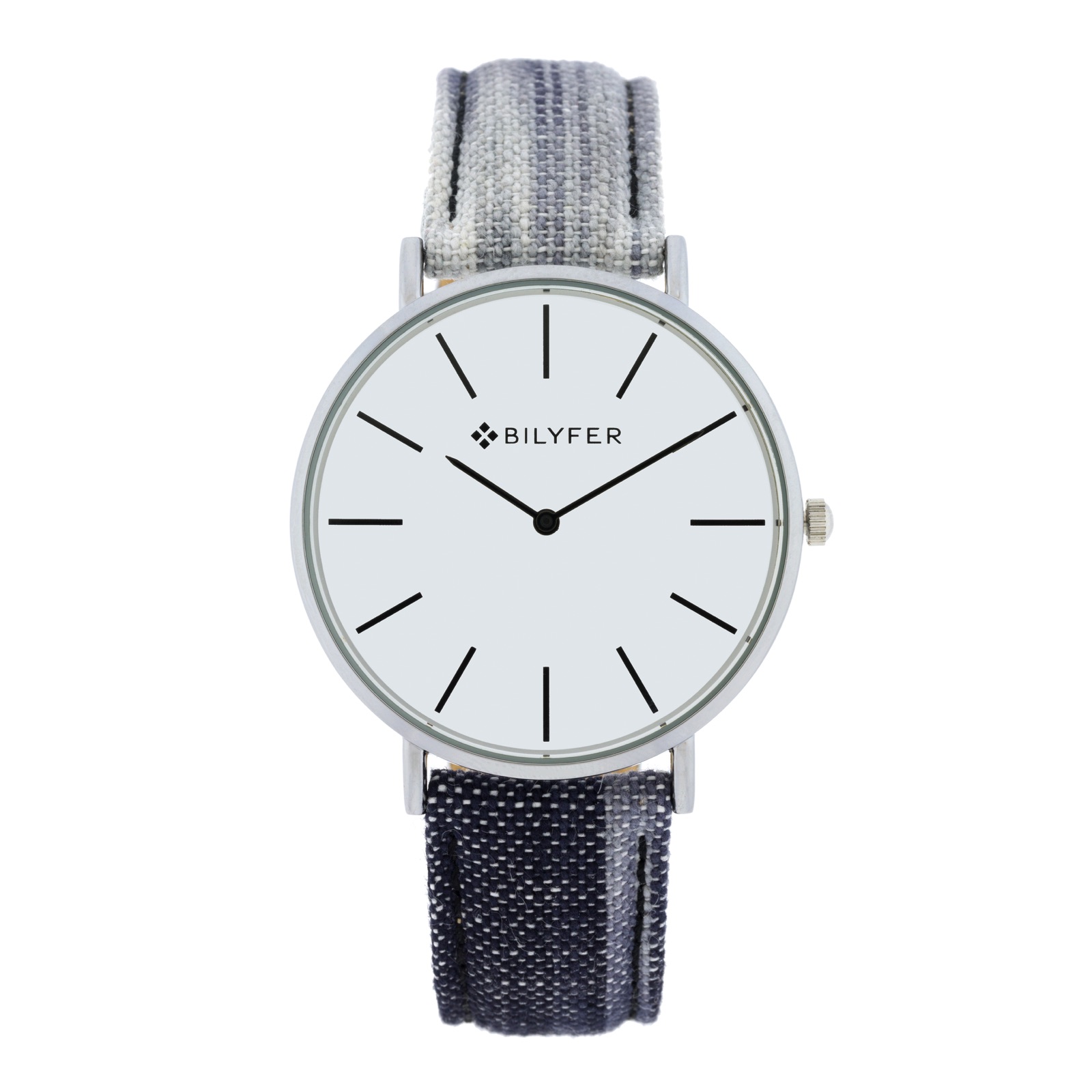 RELOJ IKAT CORREA PIEL ALGODON&SEDA CAJA 42MM BLANCO