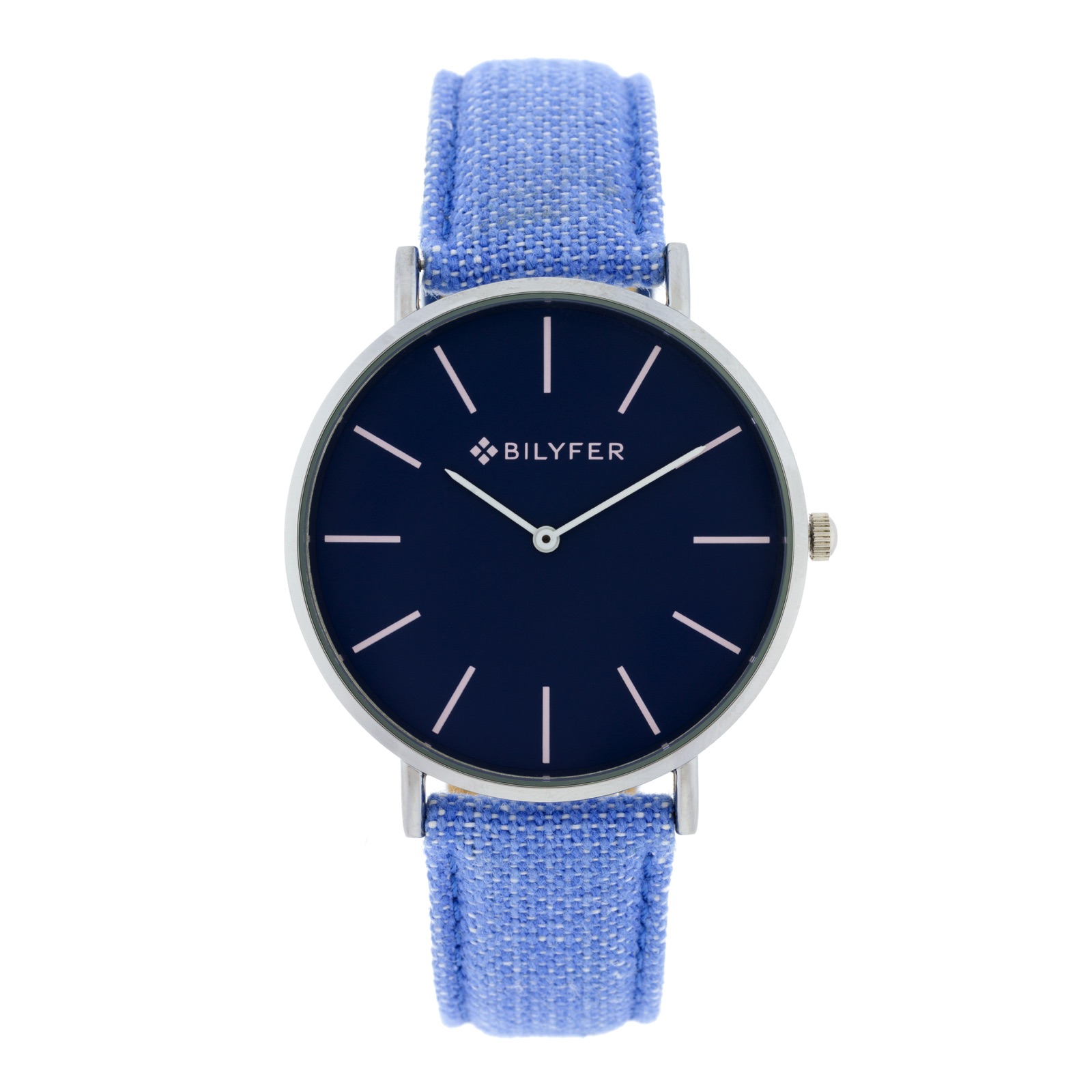 RELOJ IKAT CORREA PIEL ALGODON&SEDA CAJA 42MM AZUL CELESTE