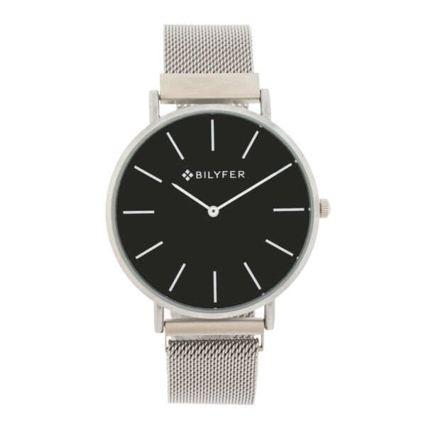 BLACK DIAL 42 MM MESH WATCH WITH MAGNET CLOSURE