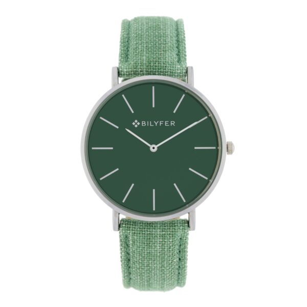 RELOJ IKAT CORREA PIEL ALGODON&SEDA CAJA 42MM VERDE