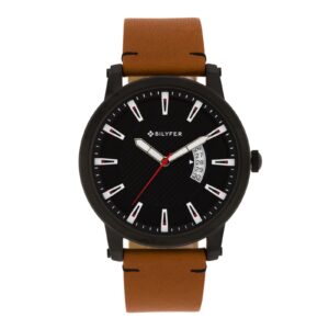 RELOJ 45MM DEPORTIVO CALENDARIO CORREA PIEL NEGRO