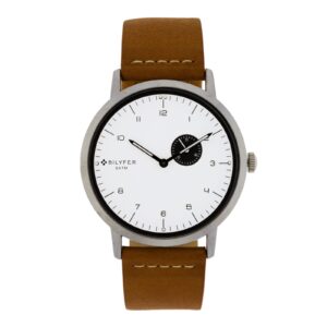 RELOJ 42MM CALENDARIO CORREA PIEL CON COSIDO BLANCO