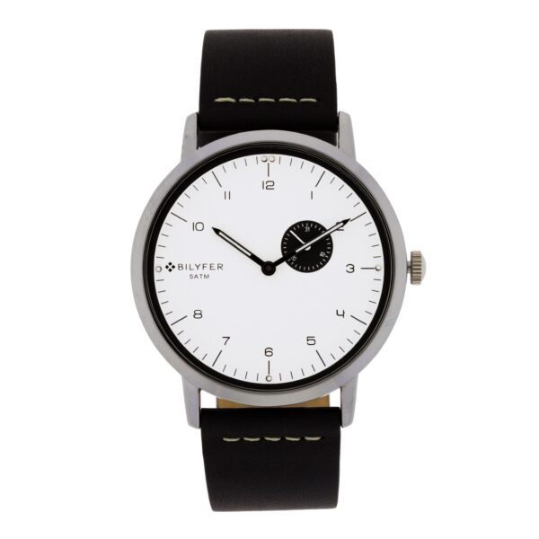 CALENDAR CLOCK 42MM LEATHER STRAP SEWING