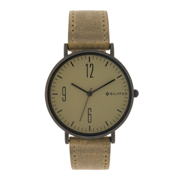 RELOJ 42MM EXTRAPLANO CORREA PIEL VERDE NÚMEROS