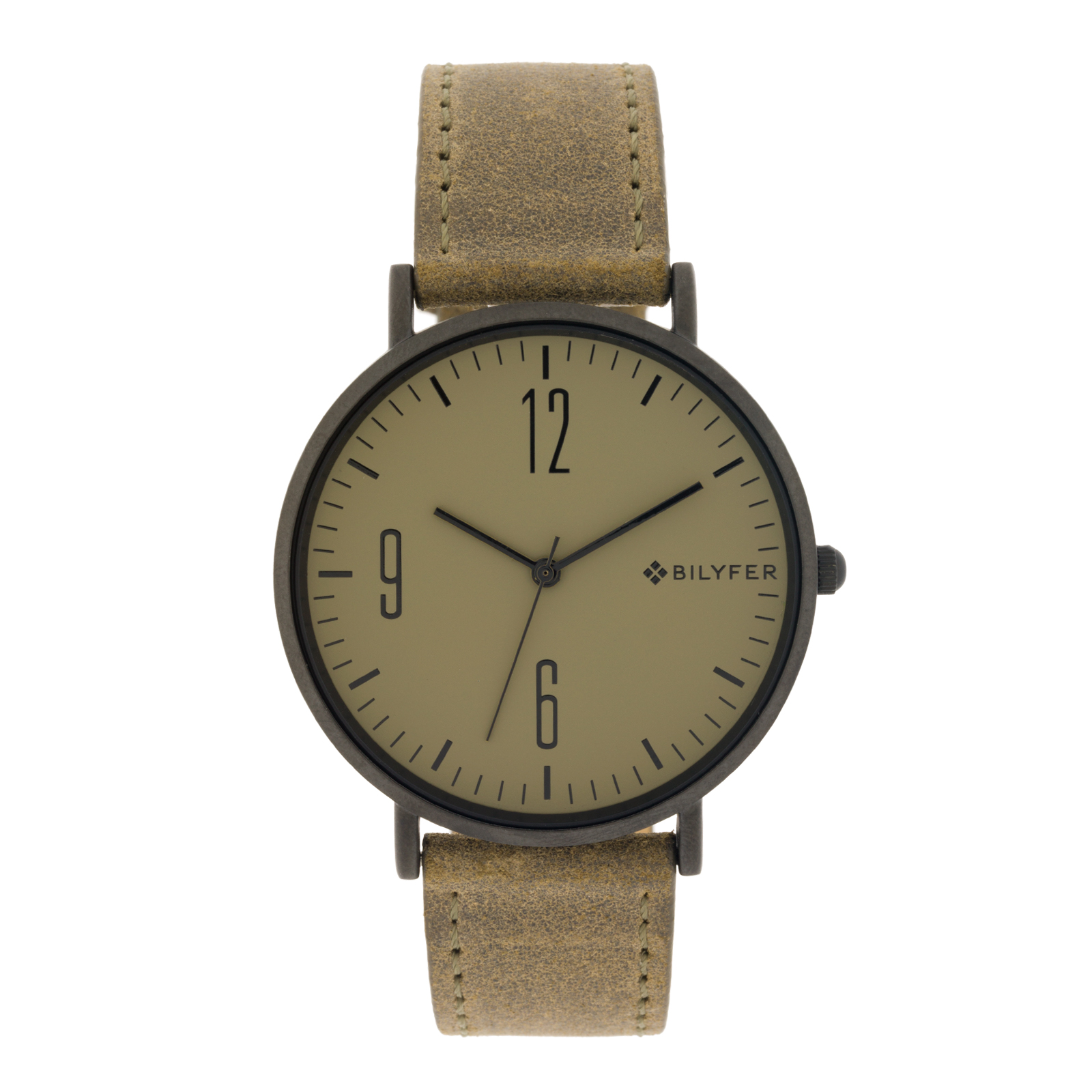 RELOJ 42MM EXTRAPLANO CORREA PIEL VERDE NÚMEROS