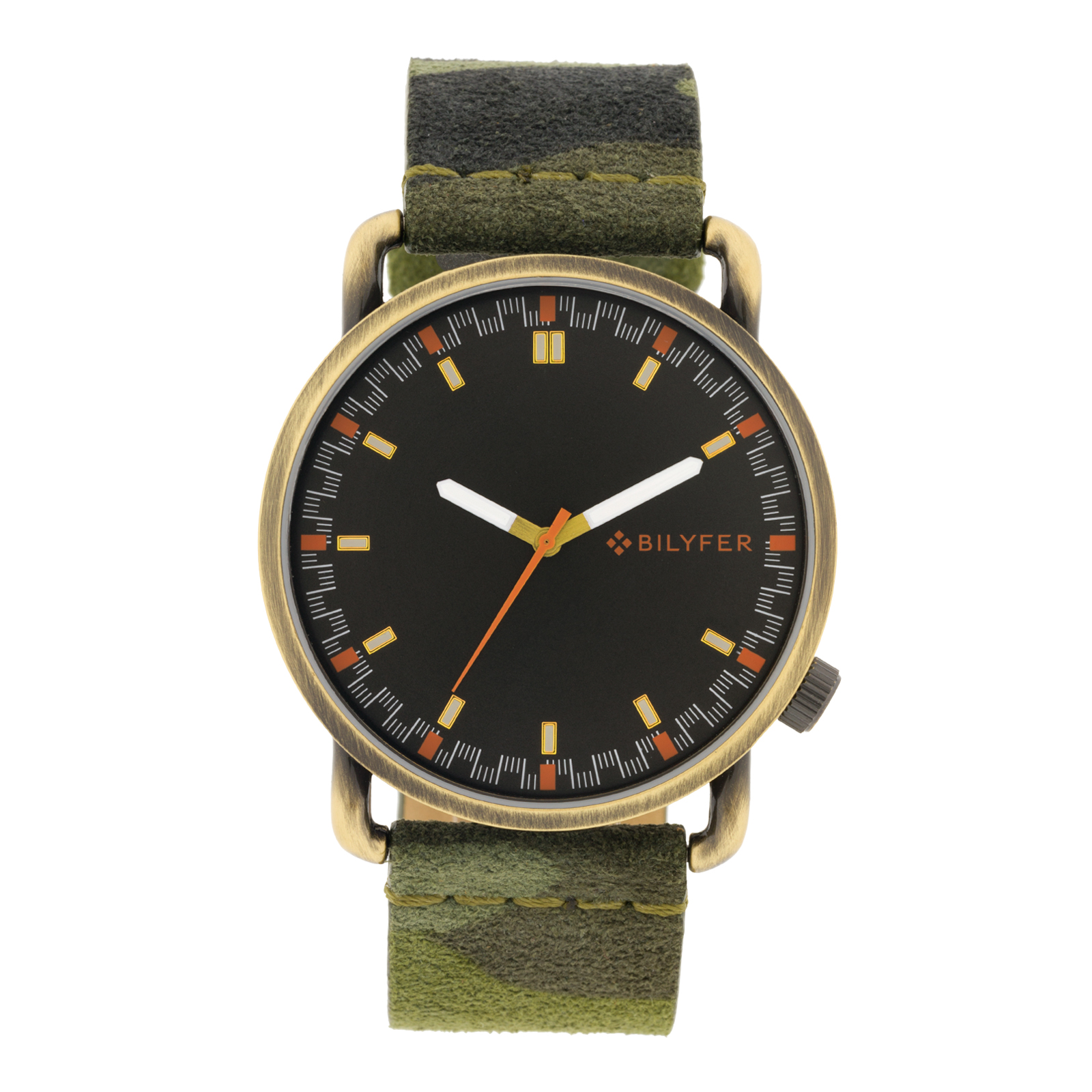 RELOJ CAJA 46MM ORO VIEJO CORREA CAMUFLAJE DE PIEL COSIDA