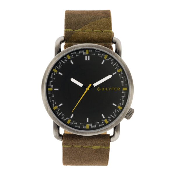 RELOJ CAJA 46MM ENVEJECIDA CORREA CAMUFLAJE PIEL COSIDA