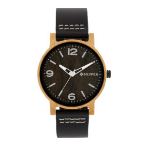 Reloj madera caja 42mm madera de arce correa de piel