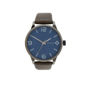 GENTLEMAN'S WATCH WITH STITCHED LEATHER STRAP, ANTIQUE FINISH