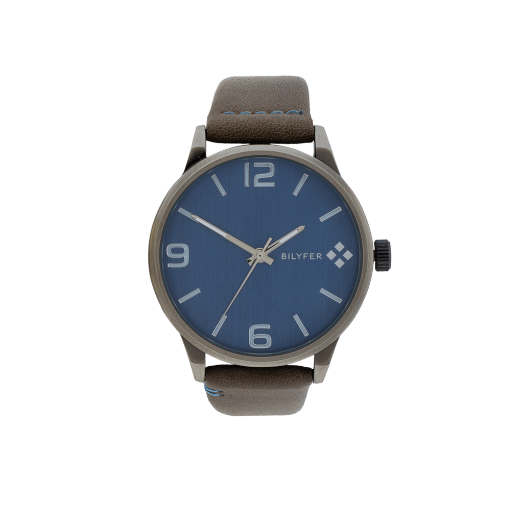 RELOJ CABALLERO CON CORREA DE PIEL COSIDA ACABADO ANTIQUE