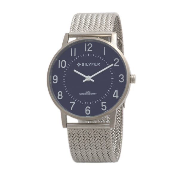 RELOJ ACERO MALLA CLASICO 5 ATM AZUL