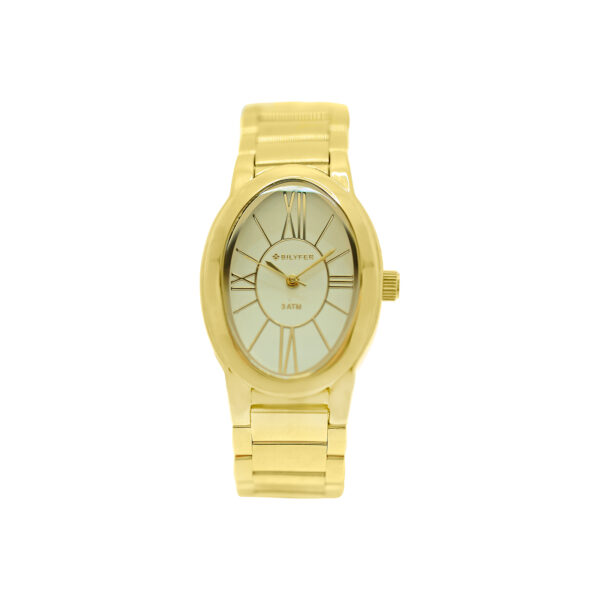 Gold watch with adjustable bracelet