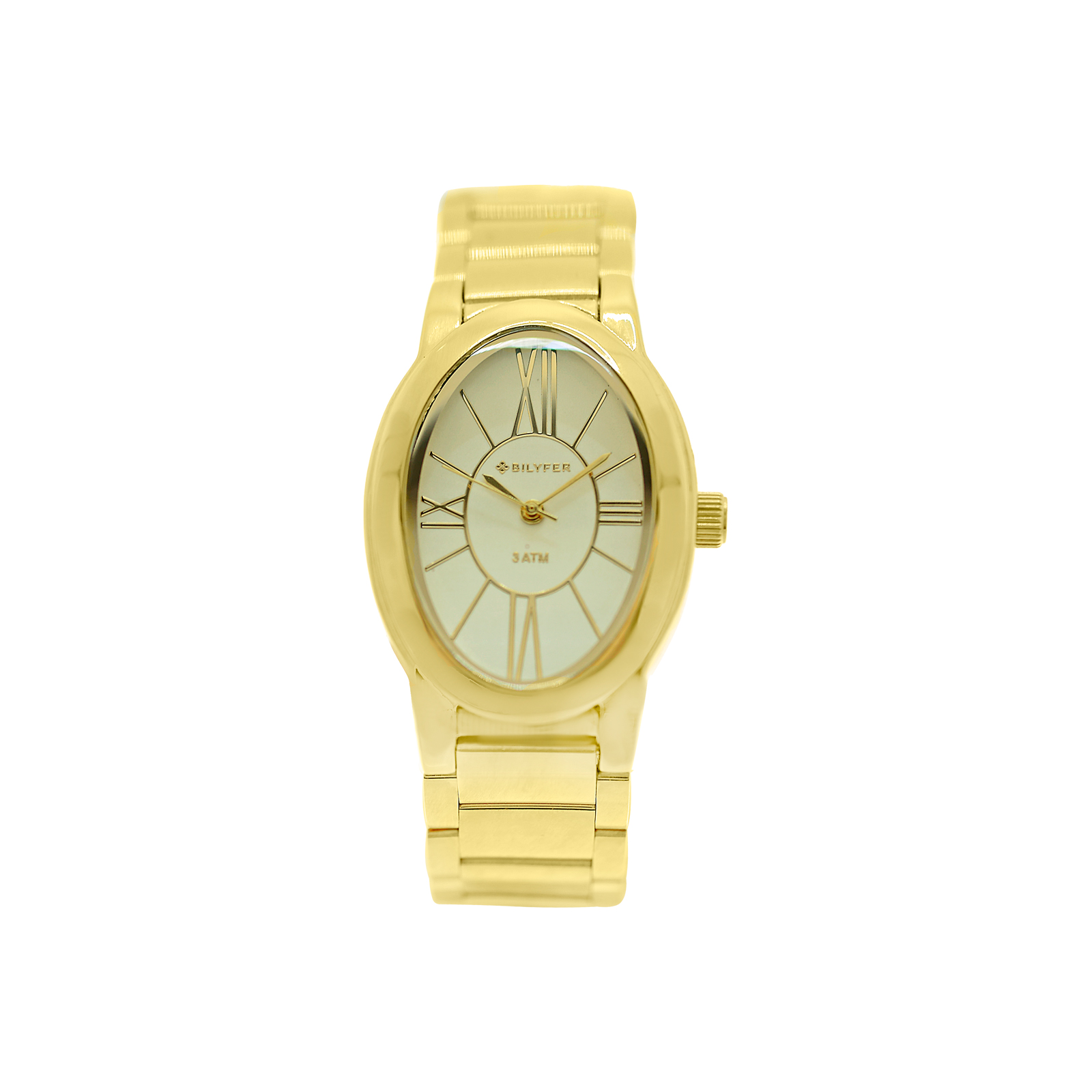 Gold watch with adjustable bracelet