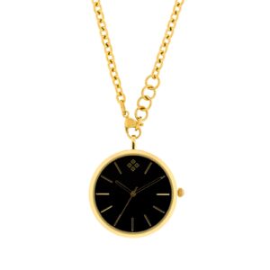 RELOJ COLGANTE CAJA 33 MM CADENA ACERO 76 CM DORADO