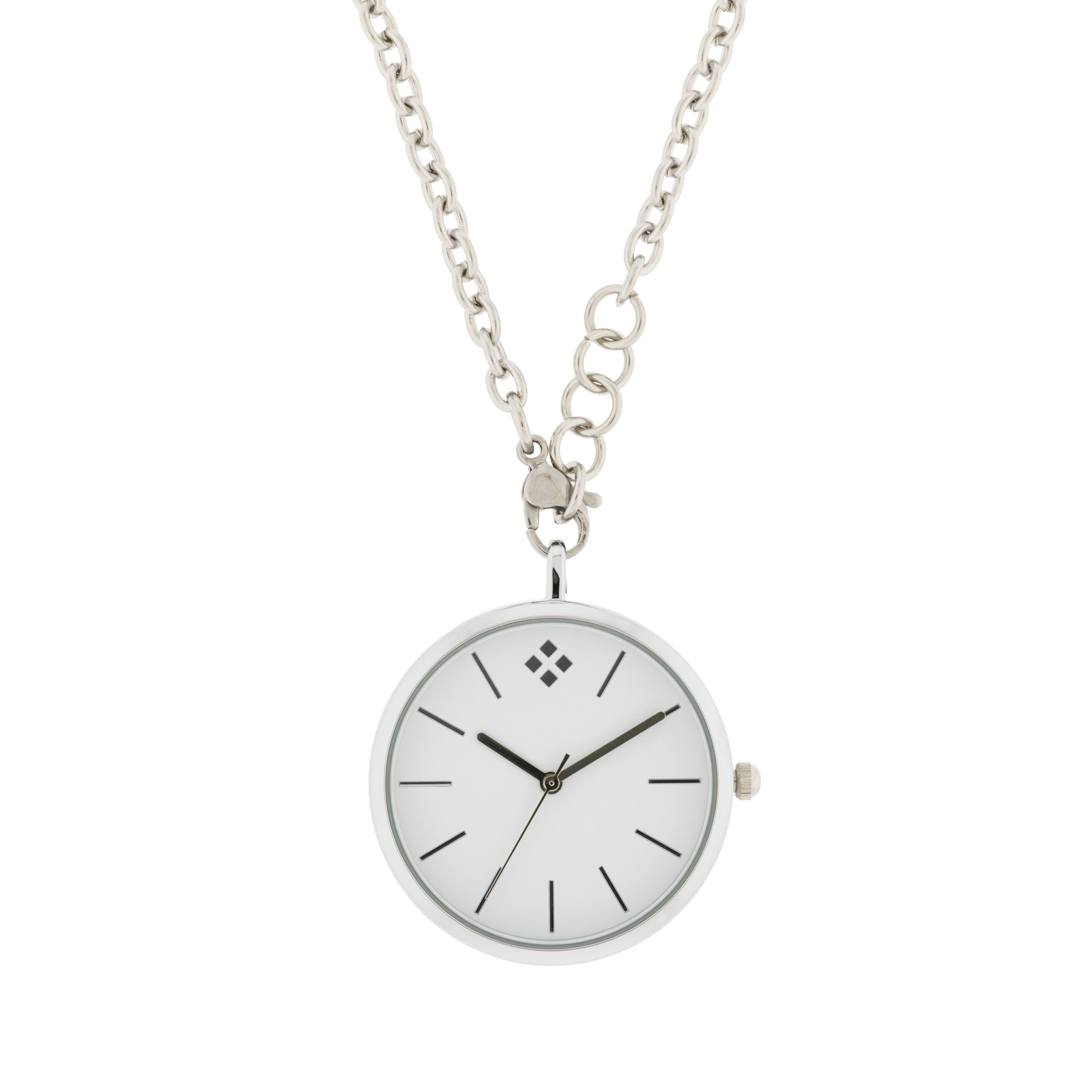 RELOJ COLGANTE CAJA 33 MM CADENA ACERO 76 CM COLOR PLATA PLATEADO