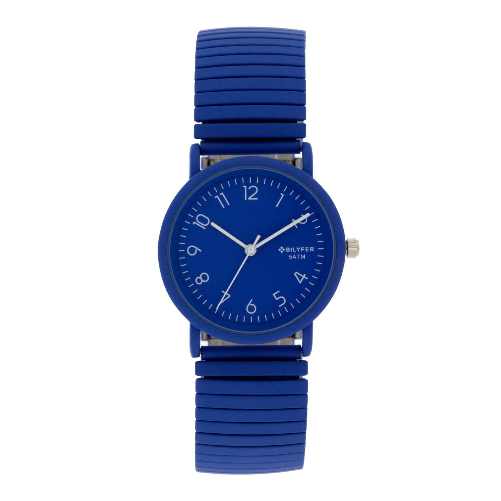 RELOJ 33MM BANDA EXTENSIBLE ACERO CON COLOR 5ATM SUMERGIBLE AZUL