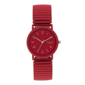 RELOJ 33MM BANDA EXTENSIBLE ACERO CON COLOR 5ATM SUMERGIBLE NARANJA
