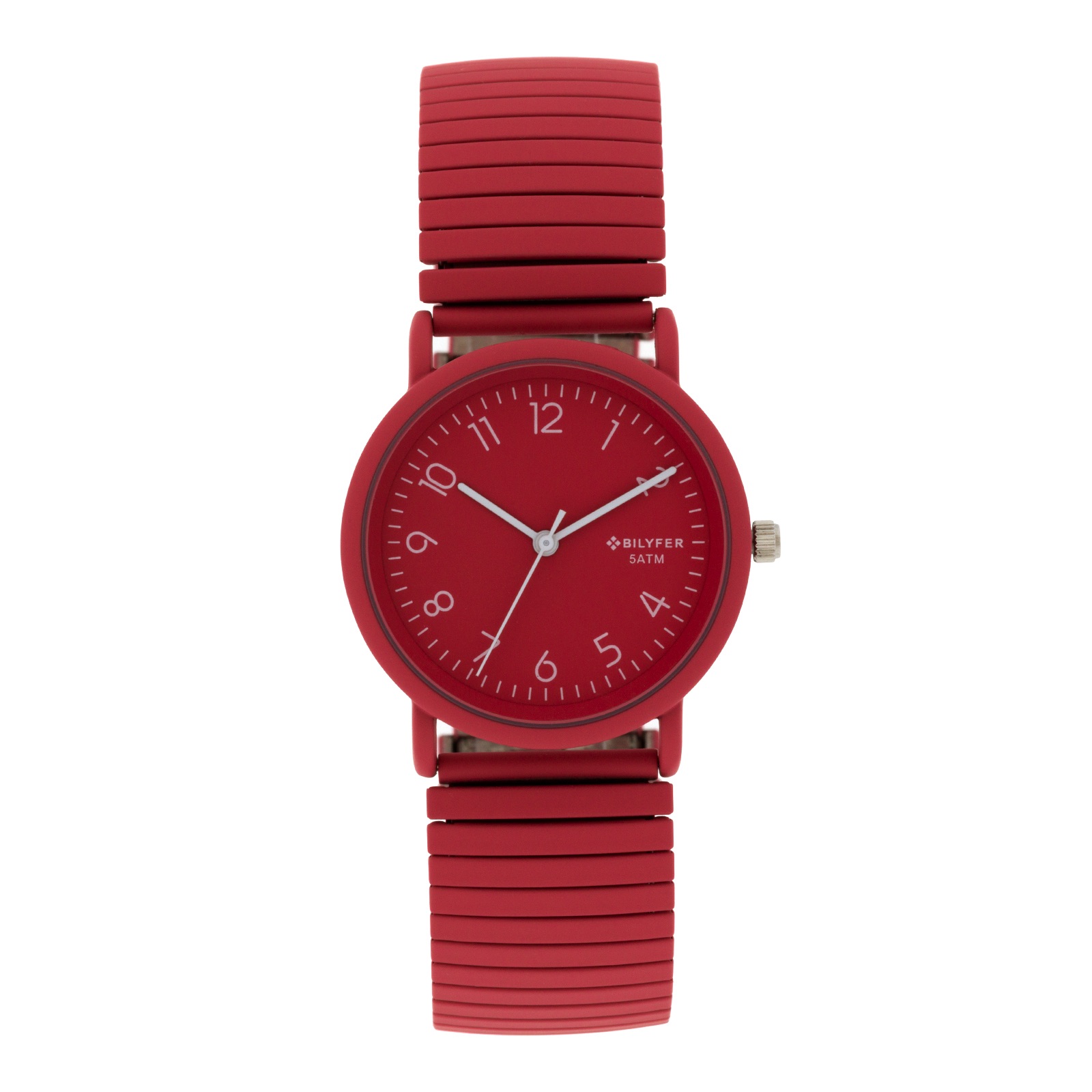 RELOJ 33MM BANDA EXTENSIBLE ACERO CON COLOR 5ATM SUMERGIBLE NARANJA