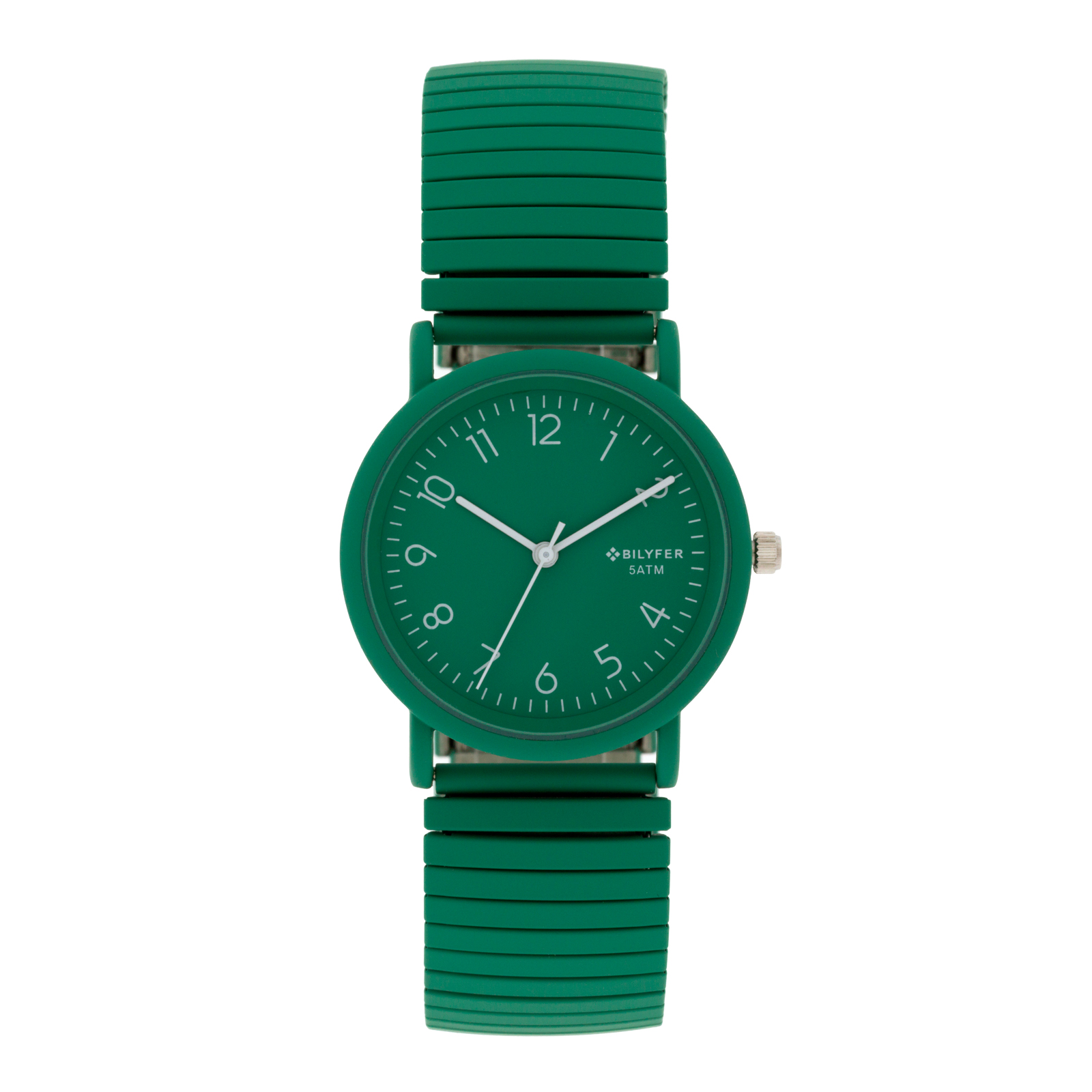 RELOJ 33MM BANDA EXTENSIBLE ACERO CON COLOR 5ATM SUMERGIBLE VERDE
