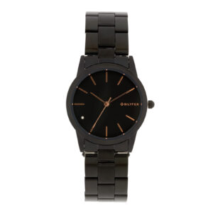 RELOJ ACERO NEGRO SUMERGIBLE 5 ATM CON CIRCONITA