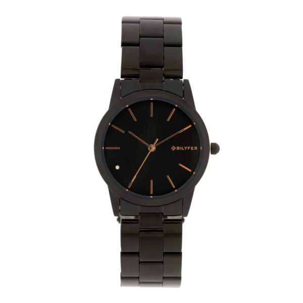 RELOJ ACERO NEGRO SUMERGIBLE 5 ATM CON CIRCONITA