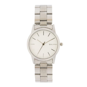 RELOJ ACERO PLATEADO SUMERGIBLE 5 ATM CON CIRCONITA