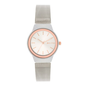 SILVER WATCH 36MM indexes WHITE DIAL ROSE GOLD BEZEL