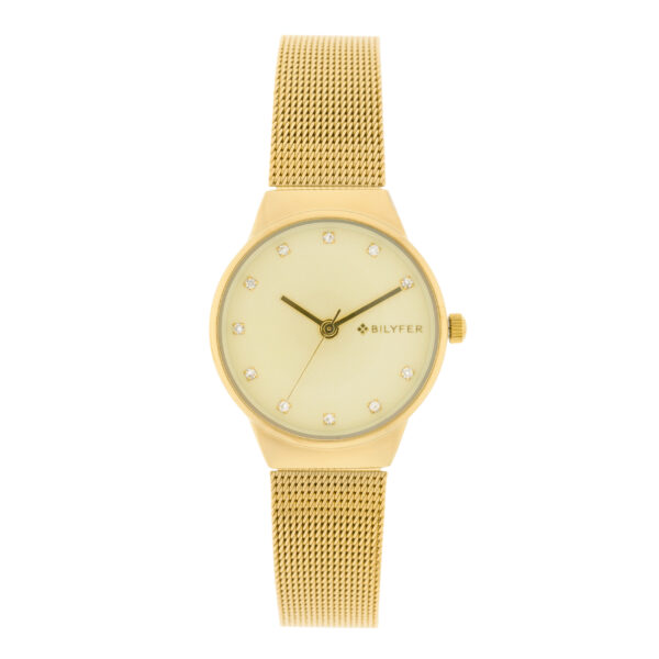 RELOJ DORADO 32MM CON PIEDRAS EN LOS ÍNDICES