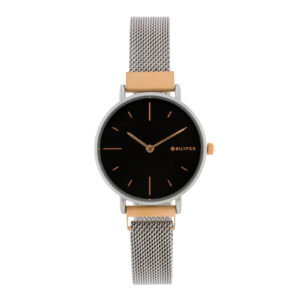 SILVER WATCH 32MM ROSE GOLD INDEXES BLACK EPHERA MAGNET CLOSURE