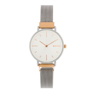32MM SILVER WATCH ROSE GOLD INDEXES WHITE DIAL MAGNET CLOSURE