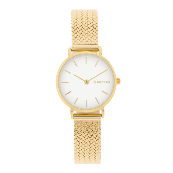 Bilyfer watch with engraved steel mesh 27mm case