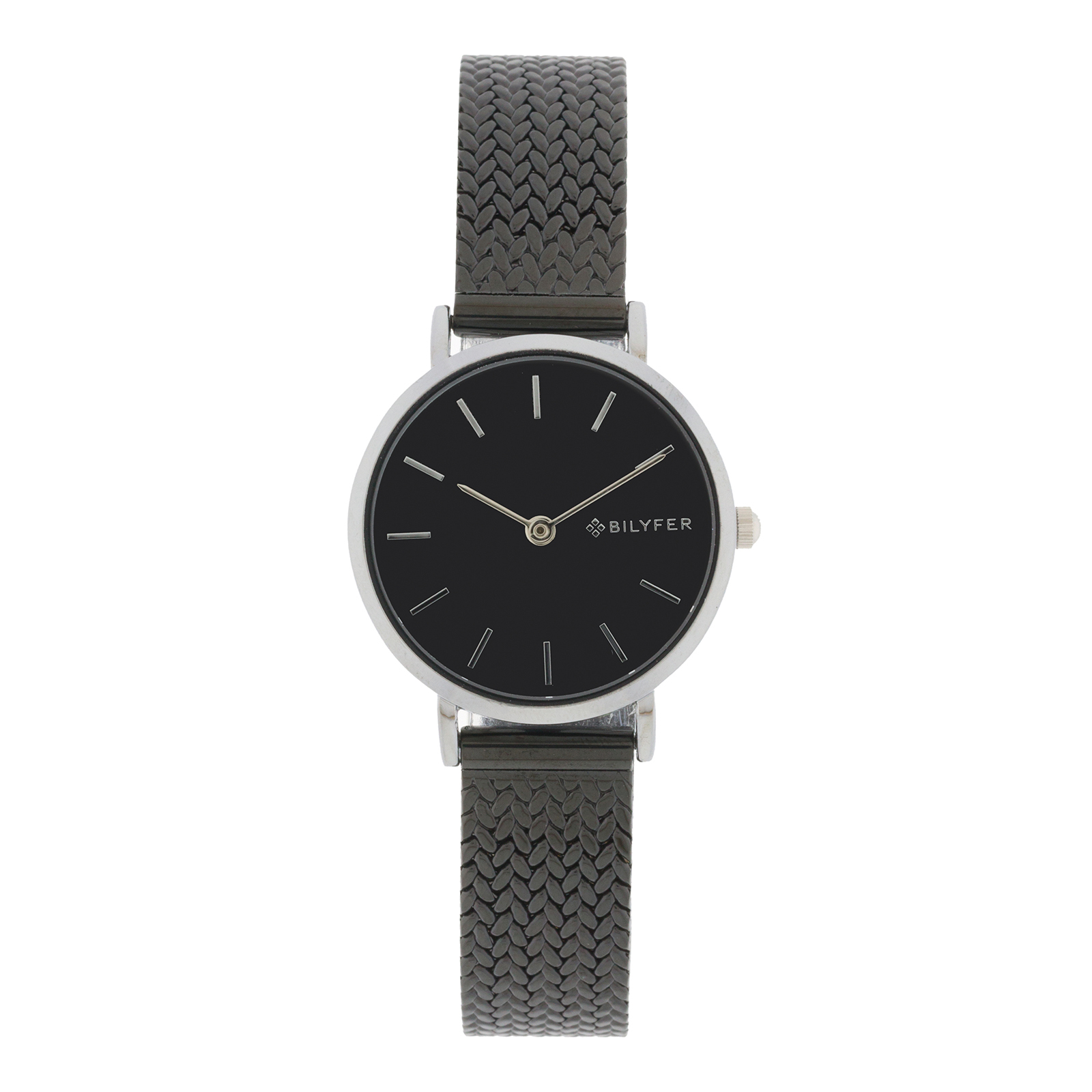 Reloj Bilyfer con malla grabada de acero caja de 27mm