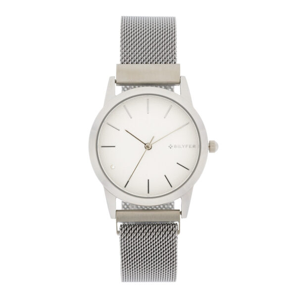Steel Bilyfer watch with magnet mesh indexes and zirconia