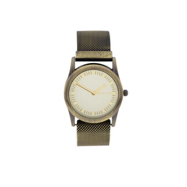 32MM STEEL MESH WATCH WITH MAGNET AND ANTIQUE FINISH INDEXES