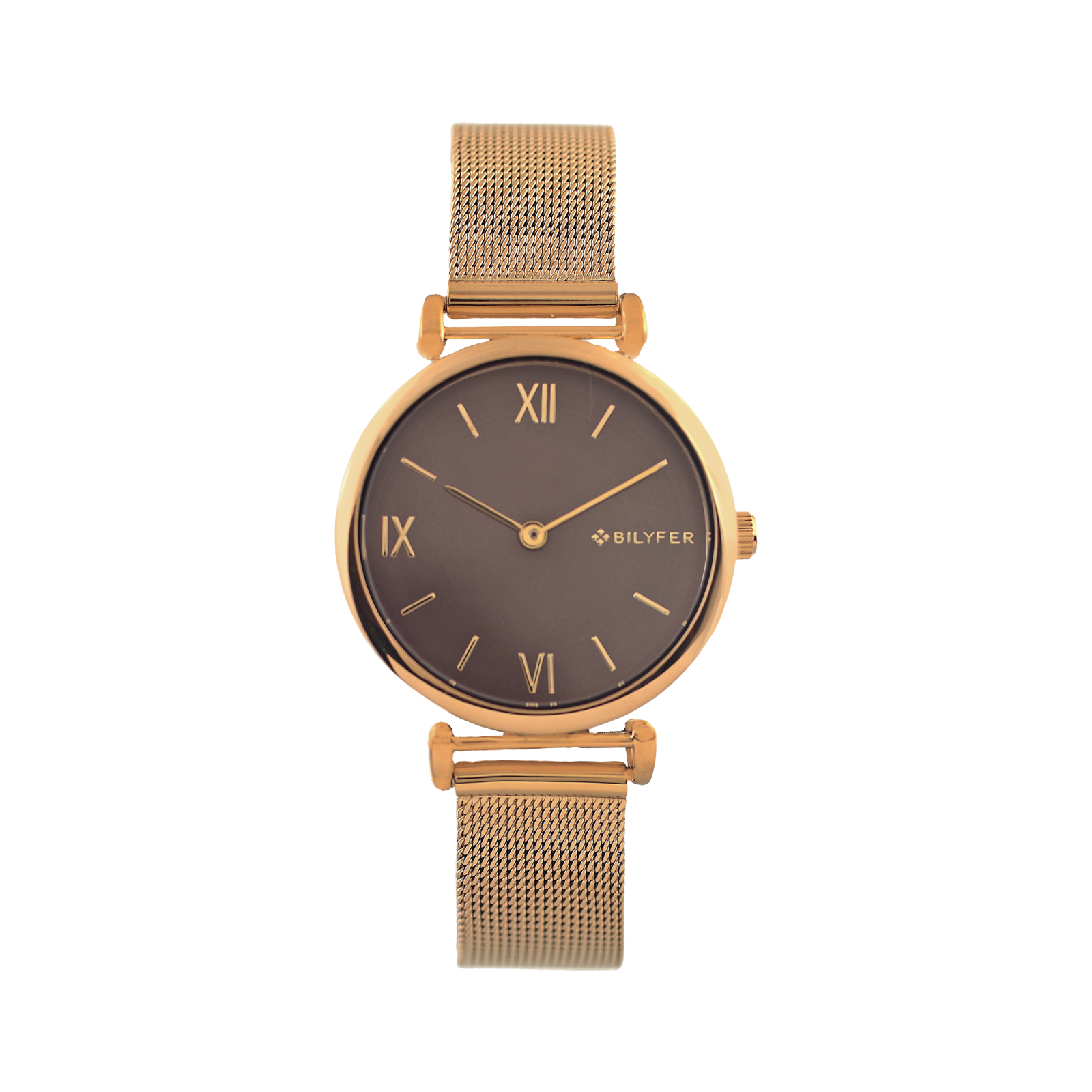 RELOJ REDONDO NÚMEROS ROMANOS MALLA DE ACERO