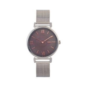 RELOJ REDONDO NÚMEROS ROMANOS MALLA DE ACERO