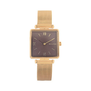 SQUARE WATCH WITH ROMAN NUMBERS AND STEEL MESH