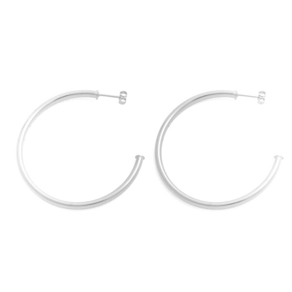 GLOSS RHODIUM-PLATED RING 50 MM