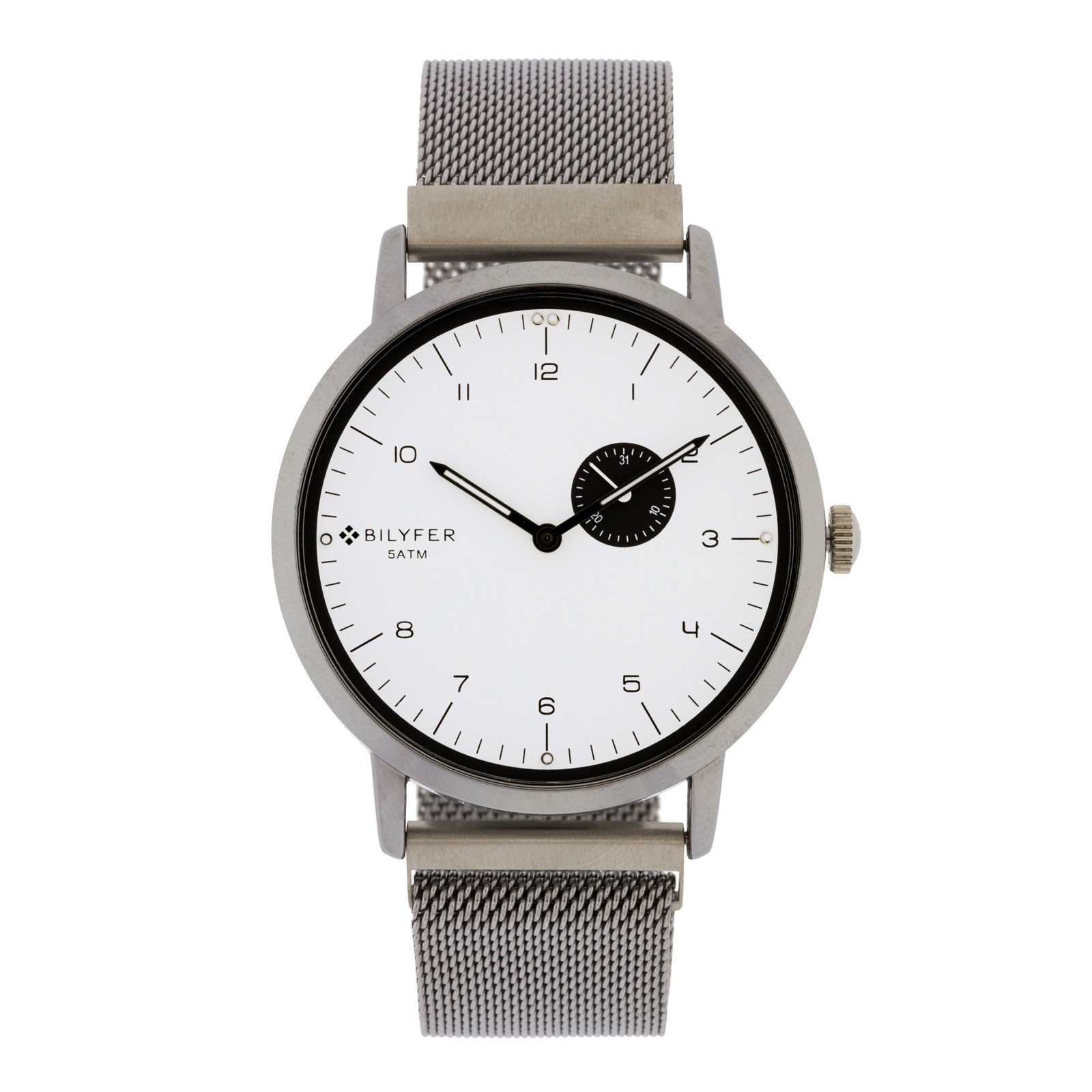 RELOJ PLATEADO Y NEGRO 42 CM MALLA CON CIERRE DE IMÁN Y CA
