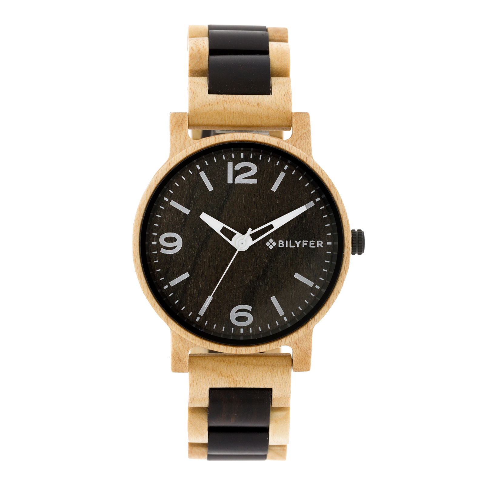Reloj madera de arce y ébano caja de 42mm