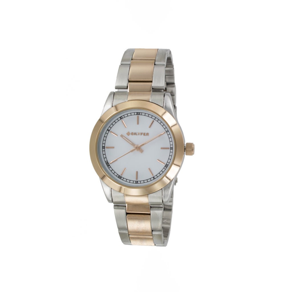 Reloj correa acero combinado COLOR PLATA PLATEADO