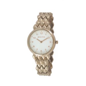 Reloj banda metal rombos COBRE ROSA