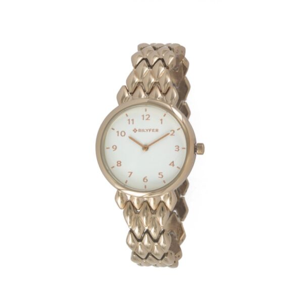 Reloj banda metal rombos COBRE ROSA