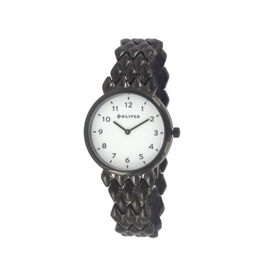 Reloj banda metal rombos NEGRO
