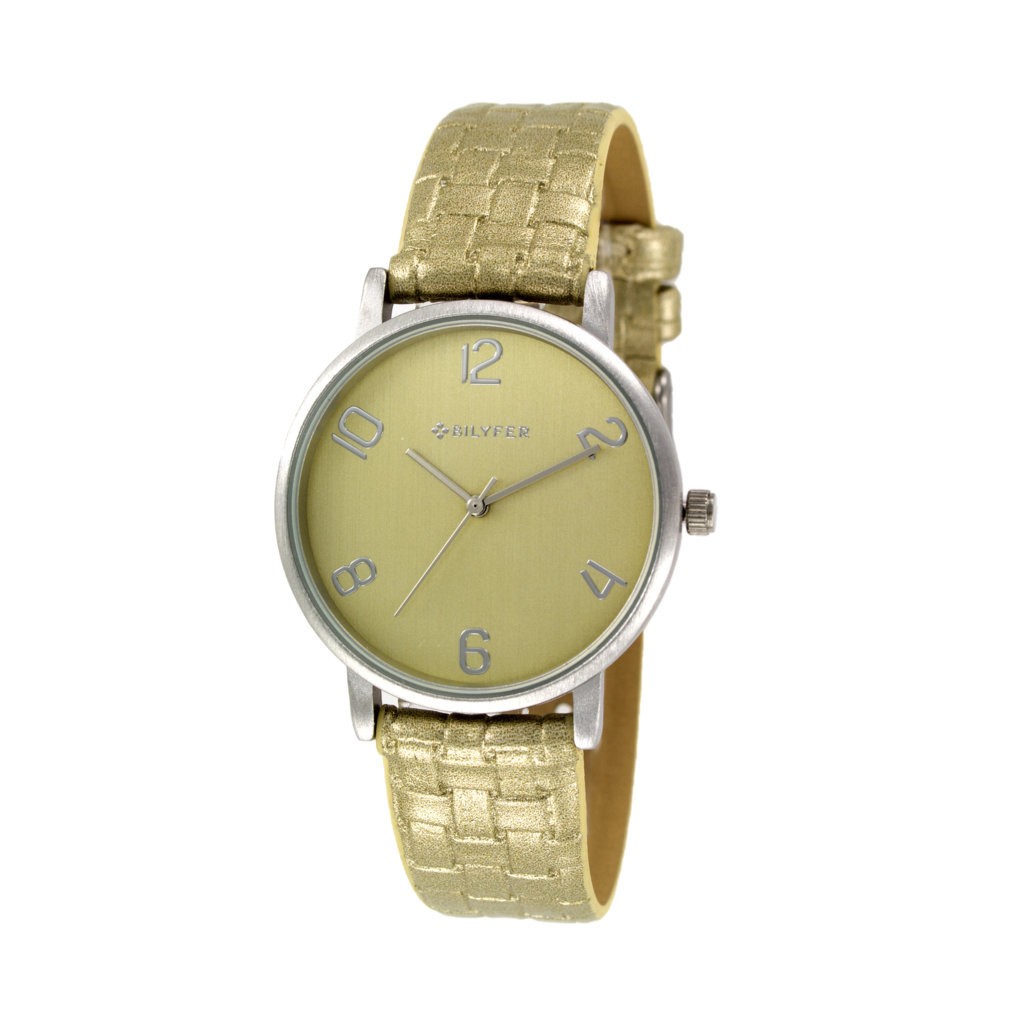 Reloj Bilyfer correa metalizada trenzada DORADO
